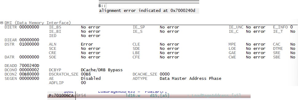 DMI ALN Error DEADD 0x7000240D 화면